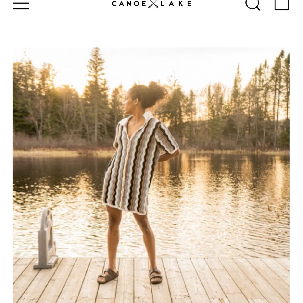 Canoe and Lake waves beach cover up
